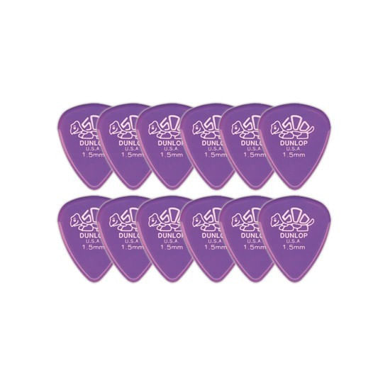 Pack de 12 uñetas Dunlop 41P1.5 Delrin 500 Standard