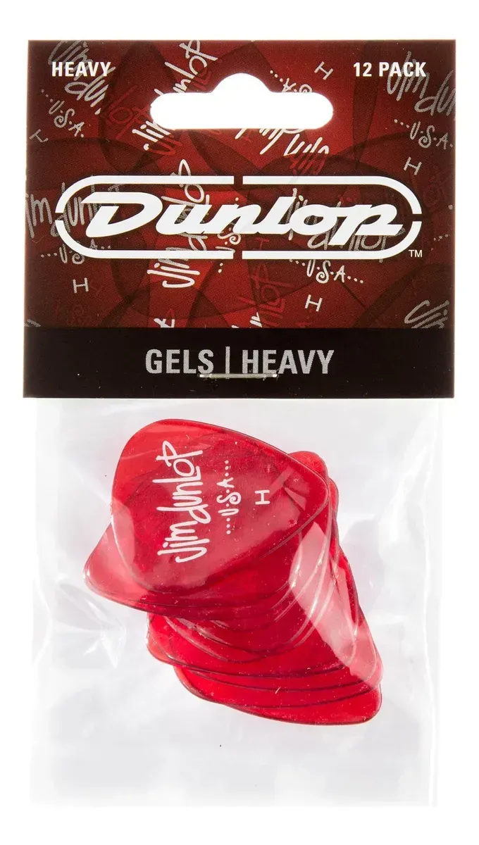 Pack de 12 uñetas Dunlop 486PHV GELS STANDARD