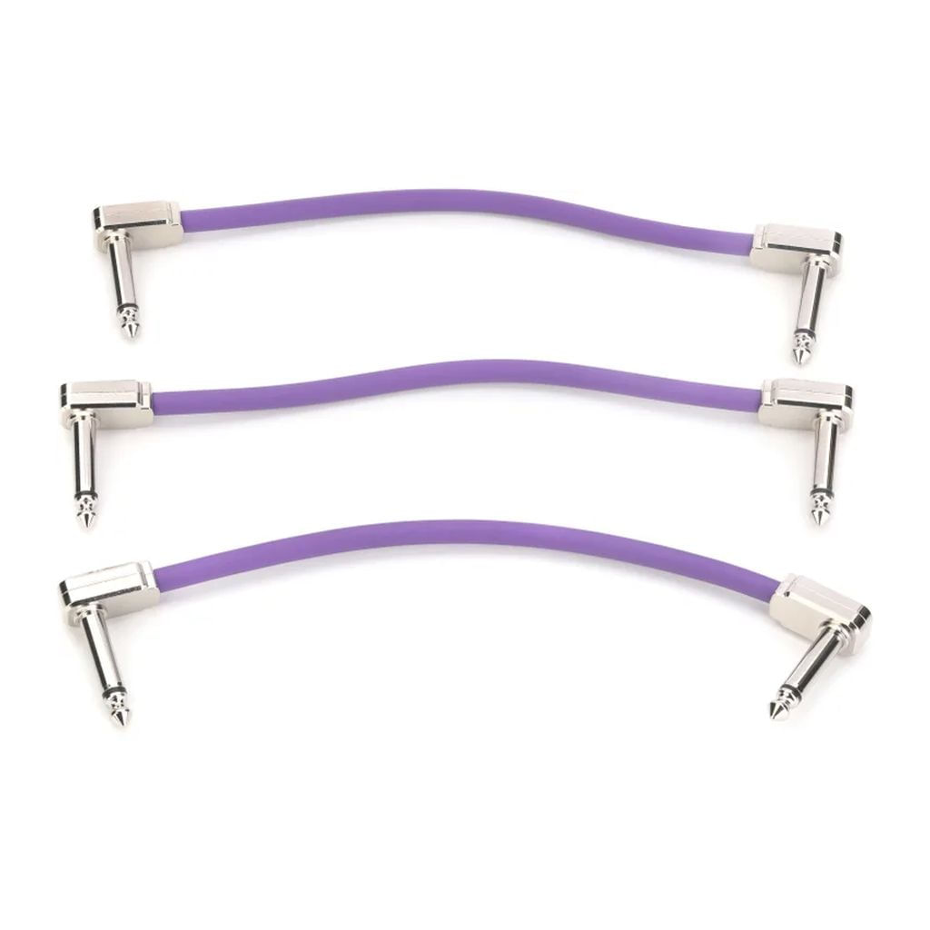 Pack de 3 cables flex patch Ernie Ball 6'' purple - P06452