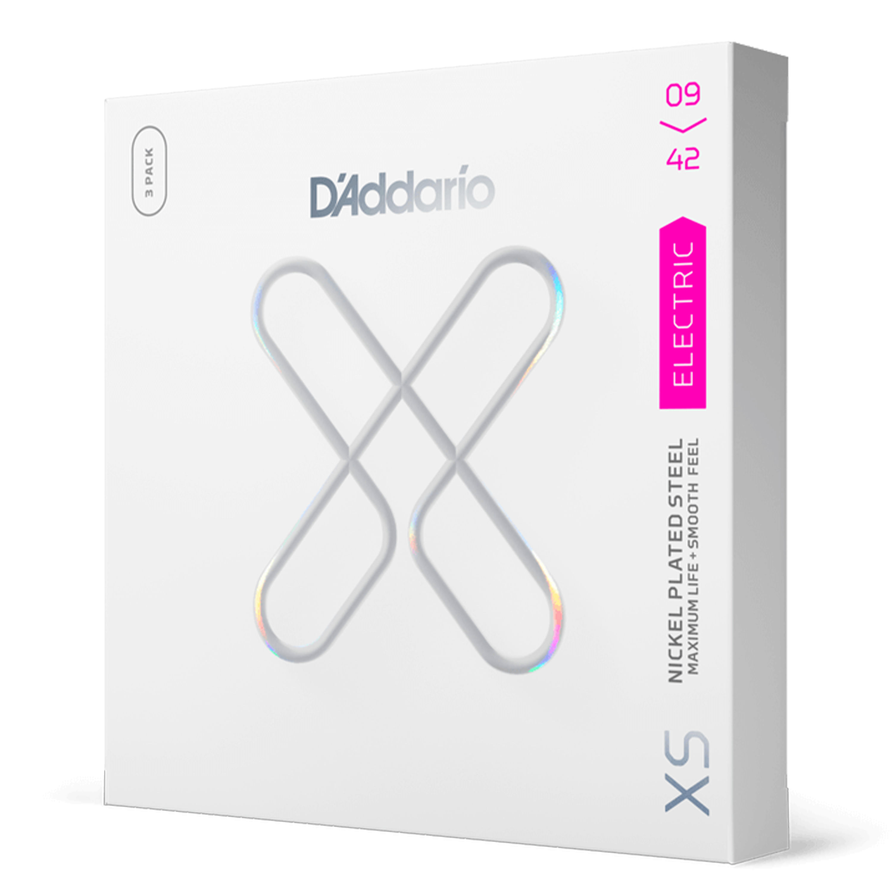 Pack de 3 cuerdas de guitarra eléctrica D´Addario XSE0942 Super Light Coated 09-42