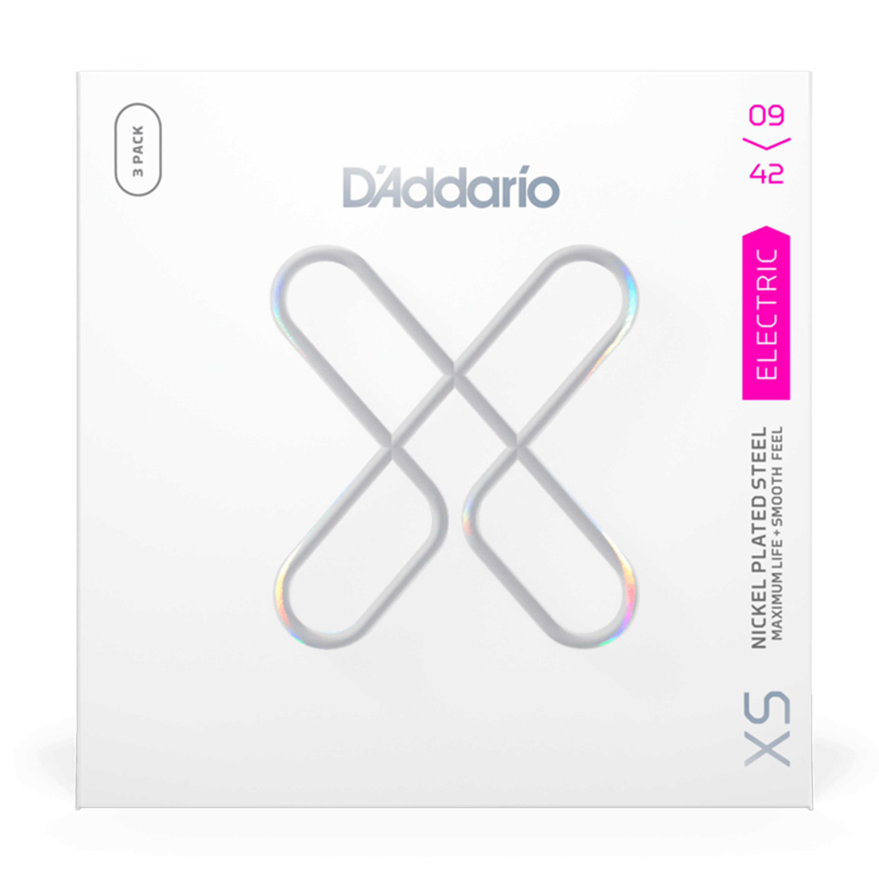 Pack de 3 cuerdas de guitarra eléctrica D´Addario XSE0942 Super Light Coated 09-42 foto 2