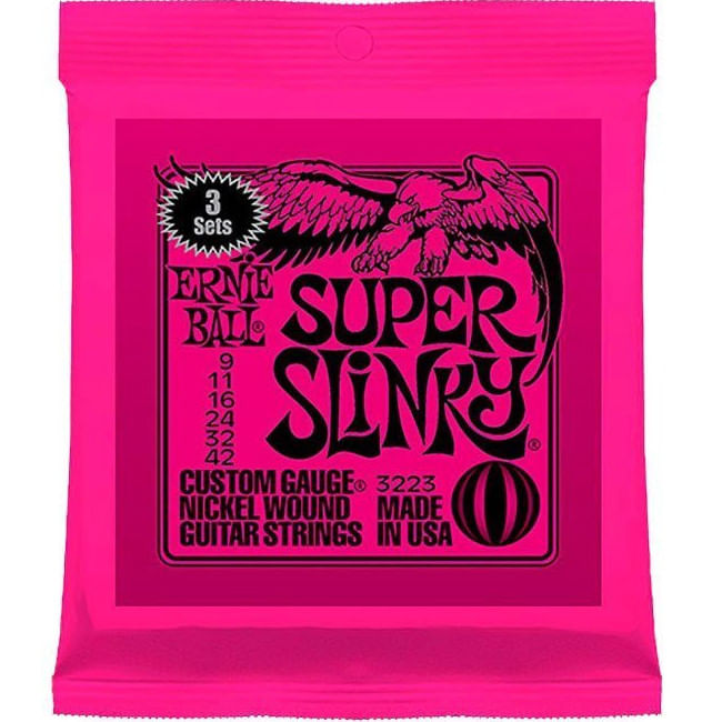 Pack de 3 set de cuerdas Ernie Ball para guitarra P03223 9/42