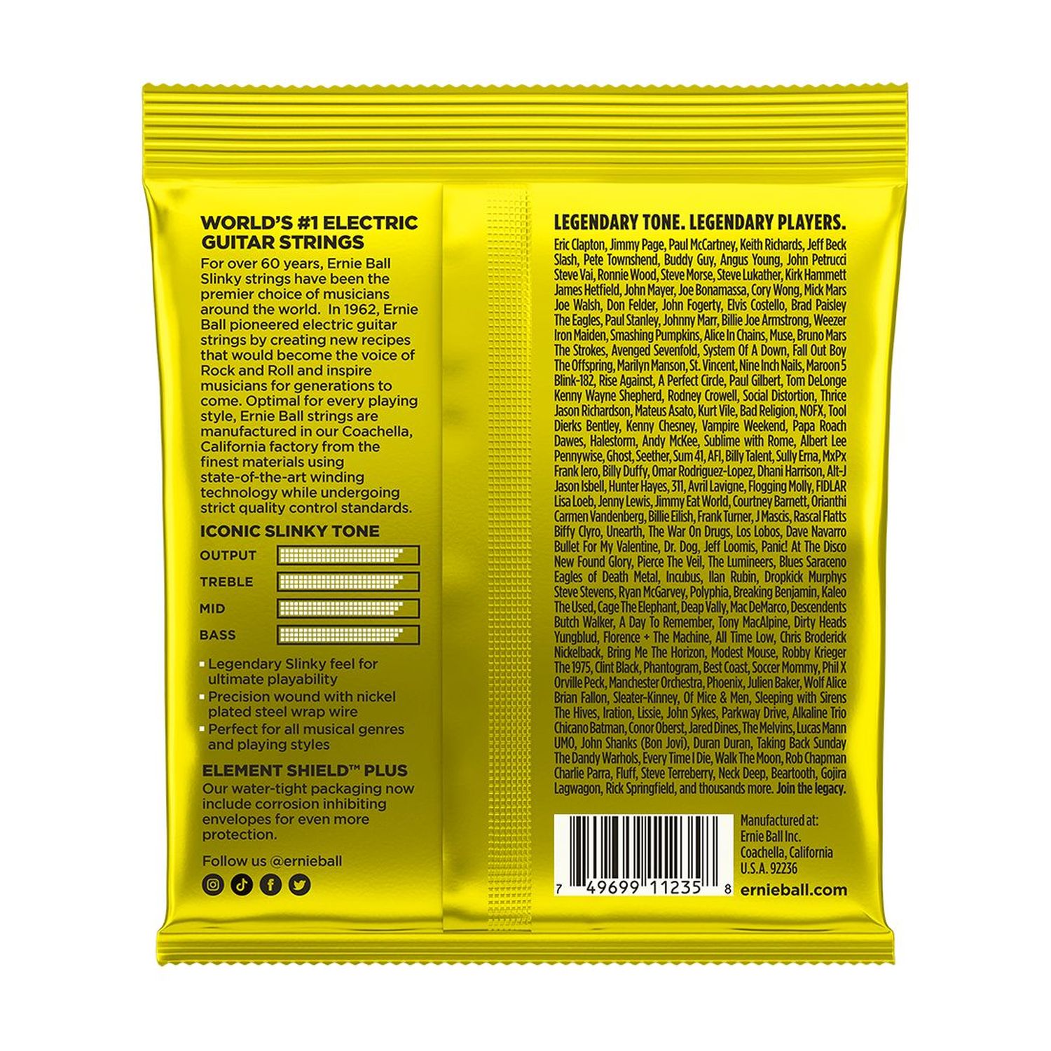Pack de 3 sets de cuerdas para guitarra eléctrica Ernie Ball11-54 Beefy Slinky P03627 foto 2
