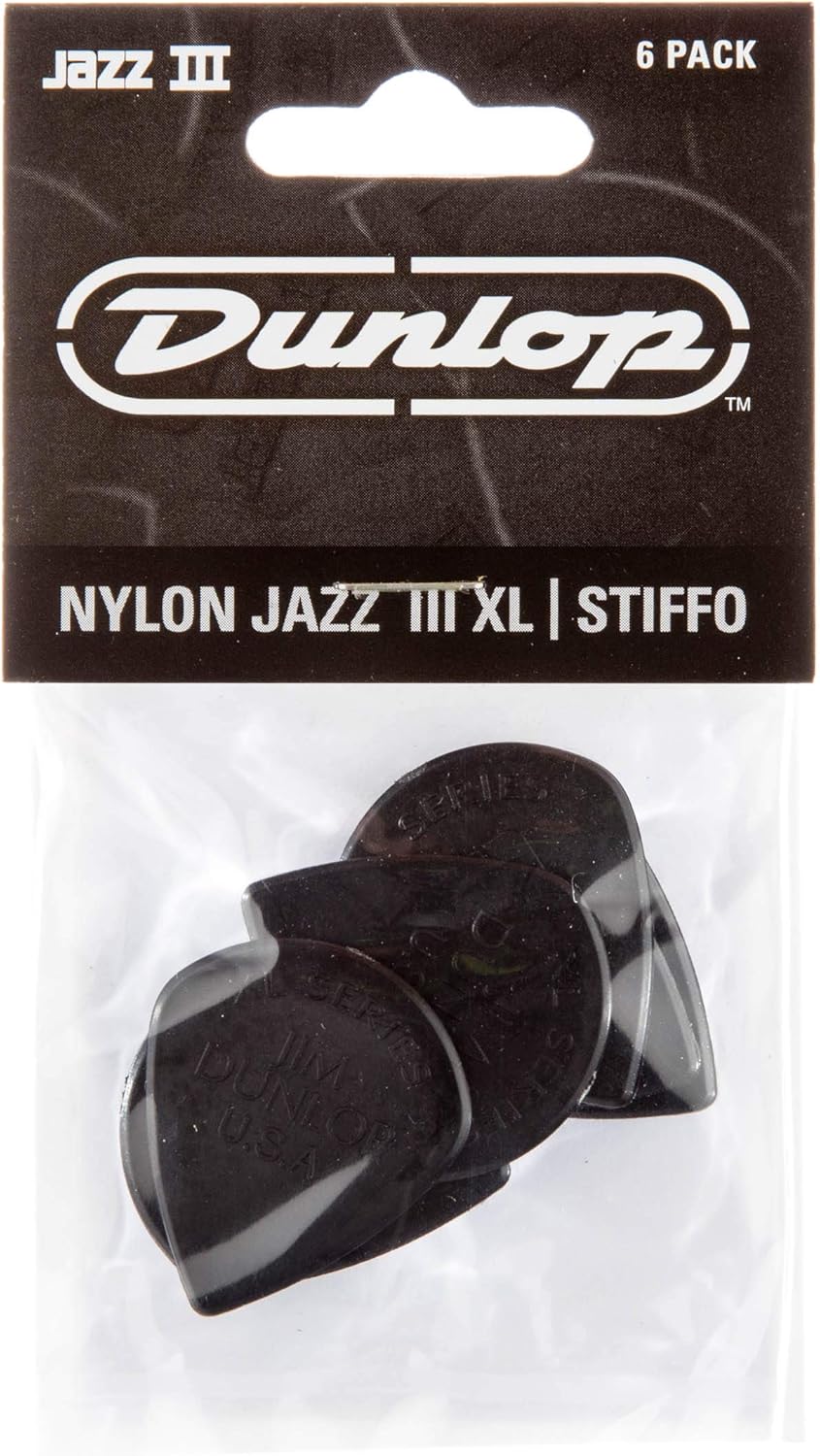 Pack de 6 uñetas Dunlop 47P3S Jazz III XL| Stiffo 1.38mm foto 3