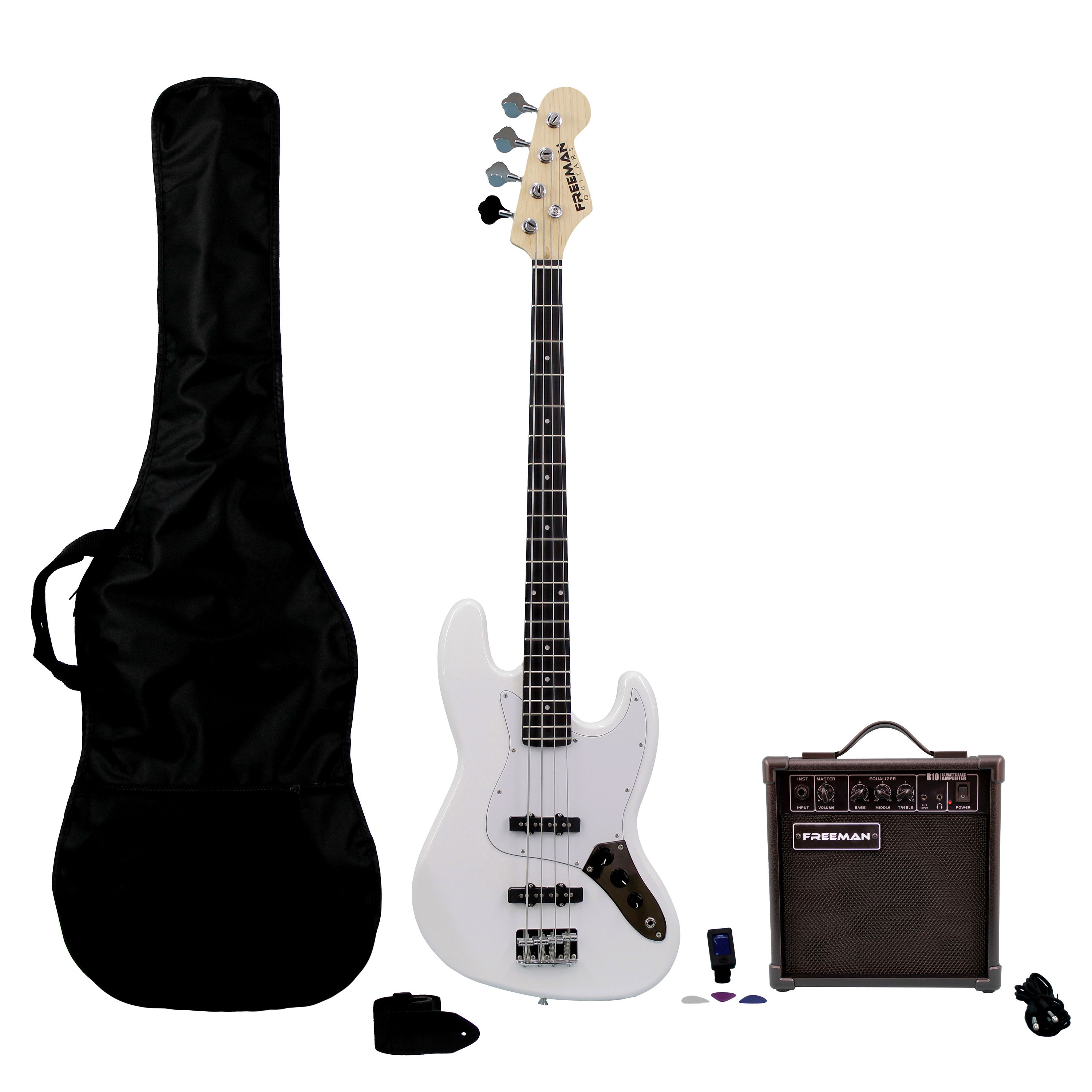 Pack de bajo eléctrico Freeman Rockstarter blanco