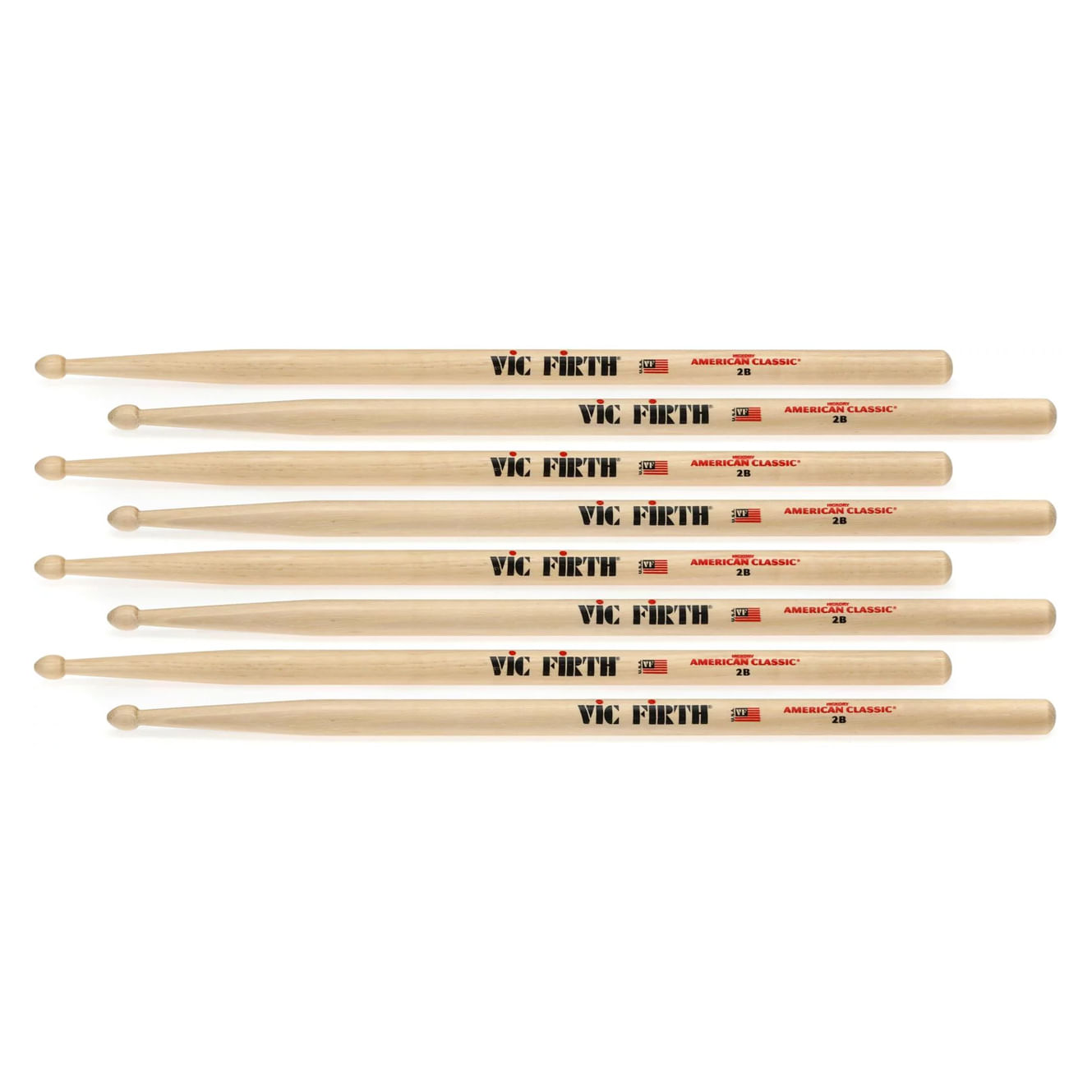 Pack de baquetas 2B Vic Firth P2B.3-2B.1 - 4 pares