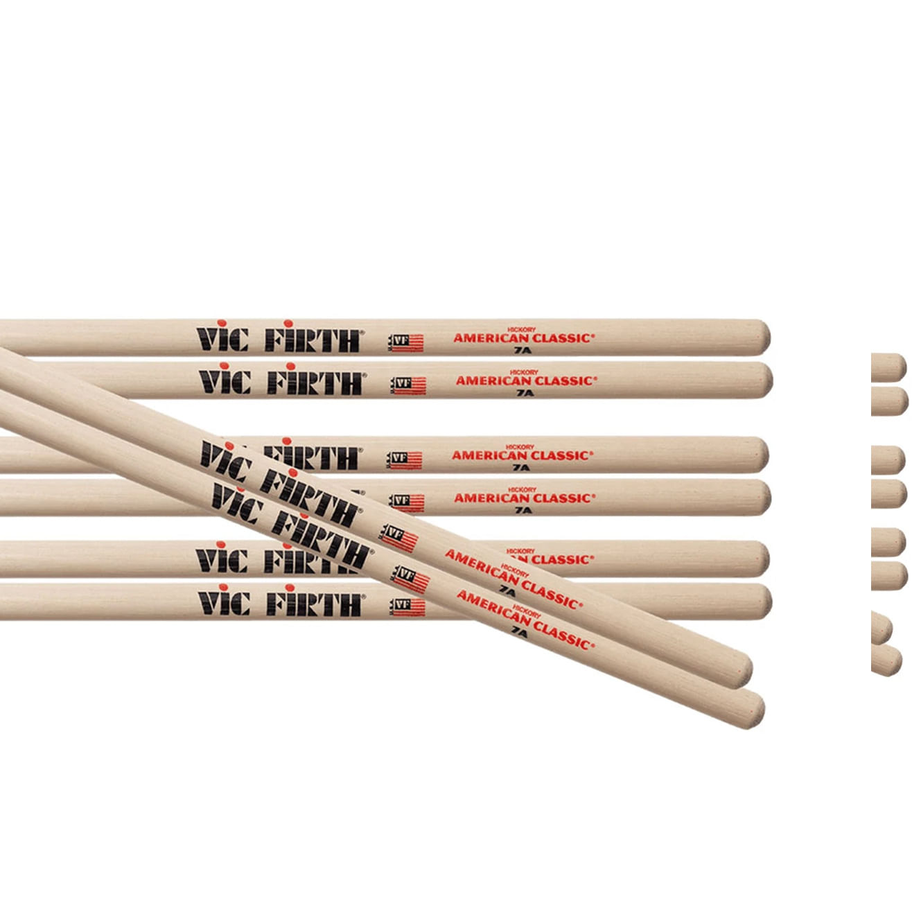 Pack de baquetas 7A Vic Firth American Classic P7A.3-7A.1 - 4 Pares foto 2