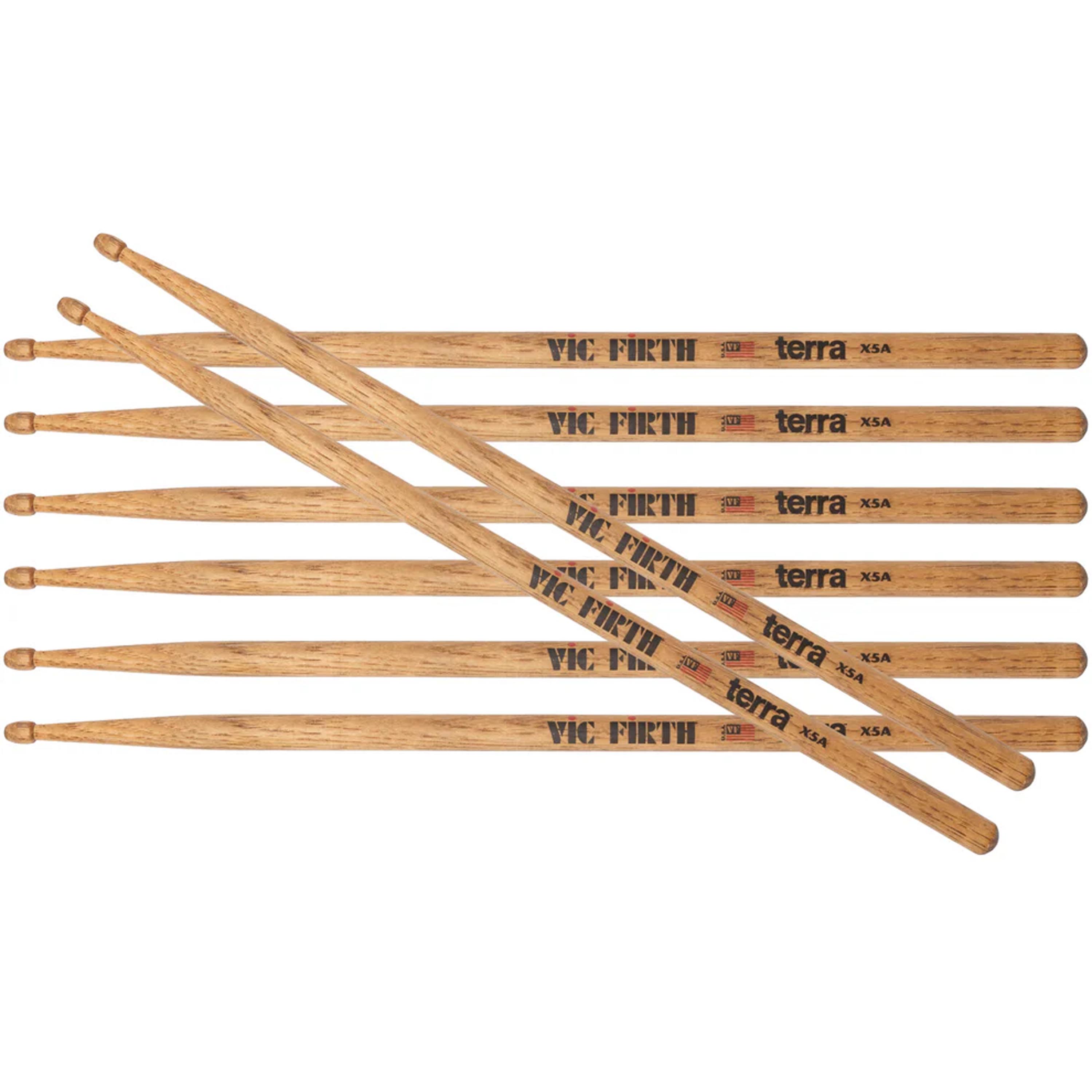 Pack de Baquetas Vic Firth American Classic® X5AT Terra Series 4 pares