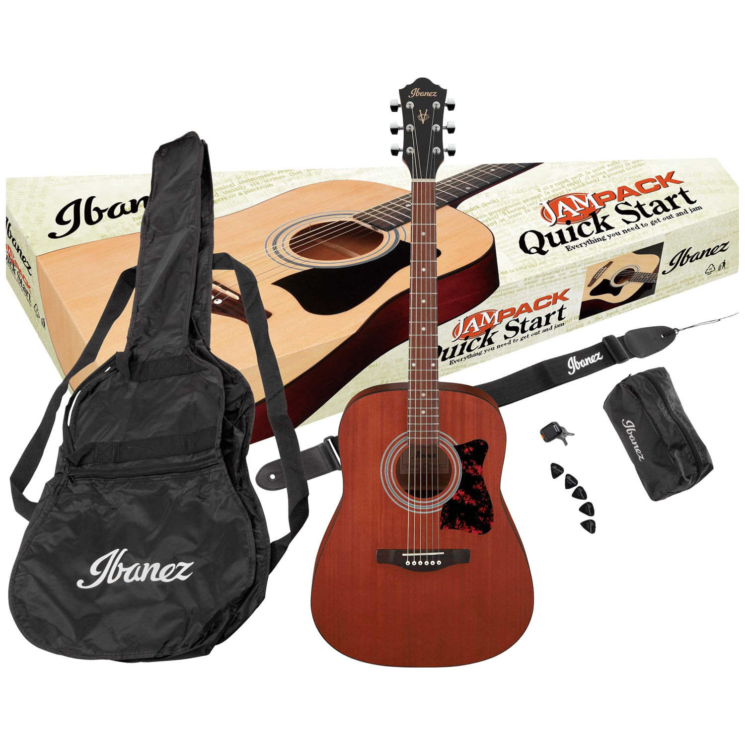 Pack de guitarra acústica Ibanez V54NJP - Open Pore Natural foto 2