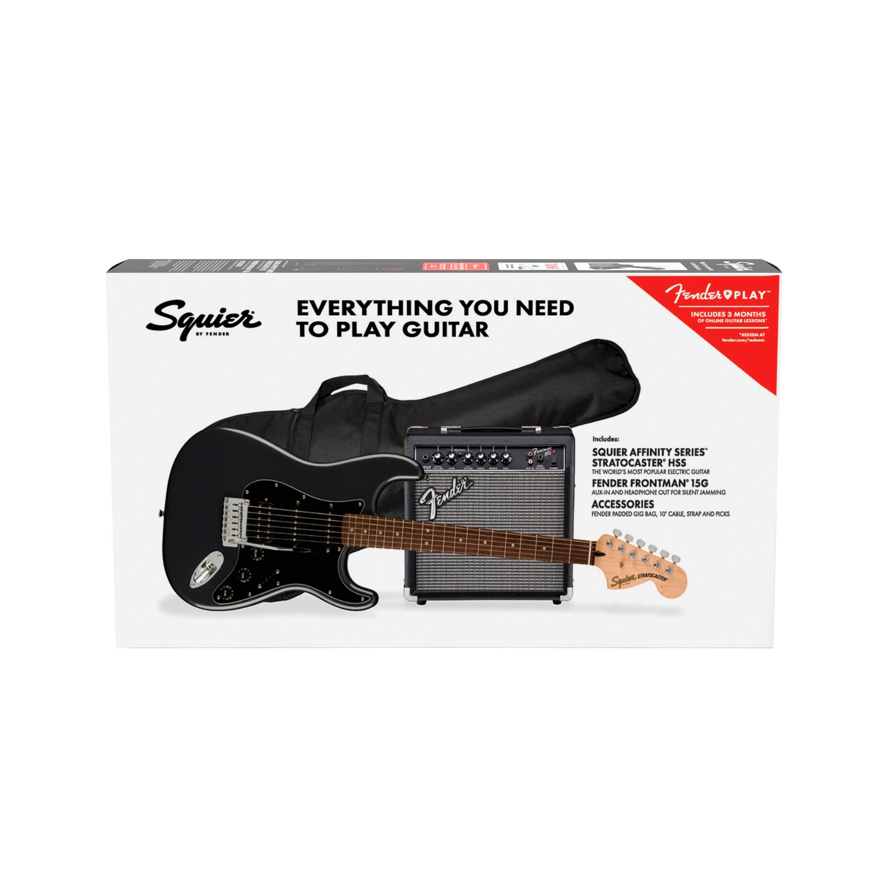 Pack de guitarra eléctrica Squier Affinity Stratocaster HSS - Charcoal Frost Metallic foto 5