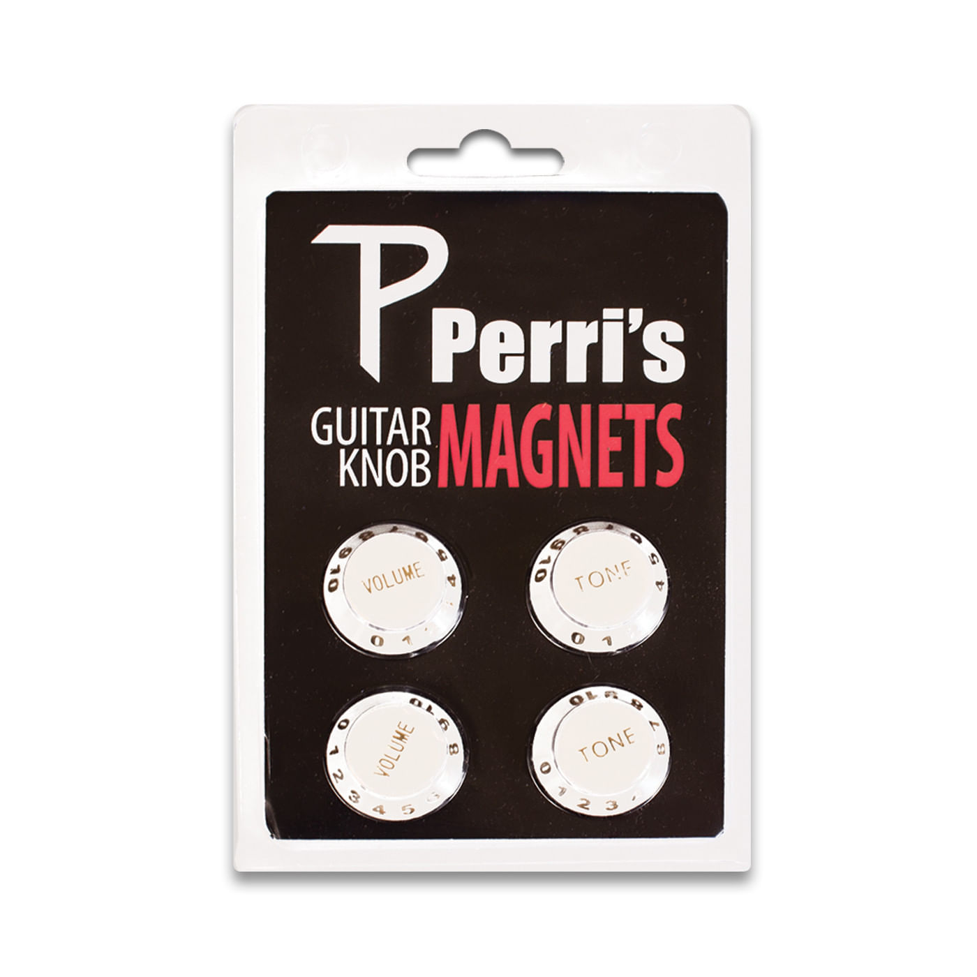 Pack de imanes para refrigerador Perri's Leathers GNM-01 White Guitar Knob