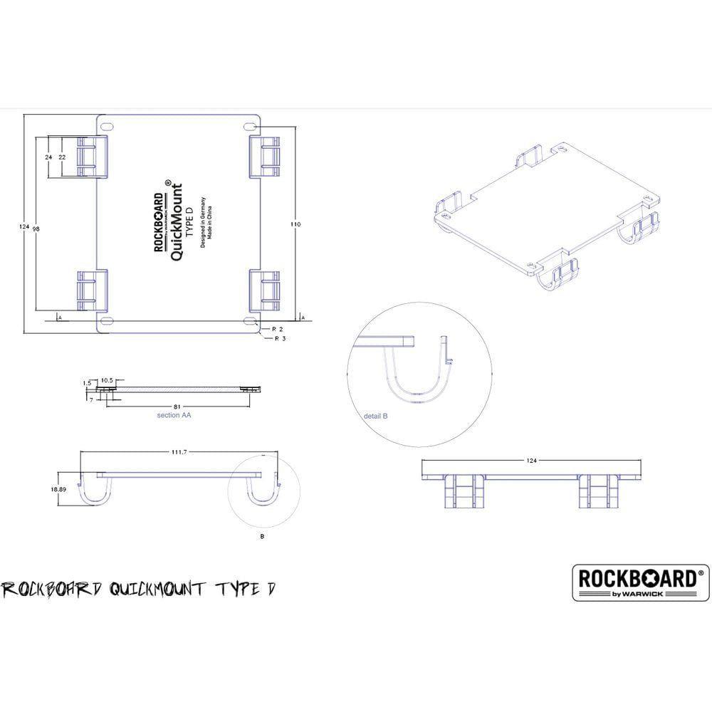 Placa de montaje Rockboard D para pedales EH-MXR-Keeley foto 2