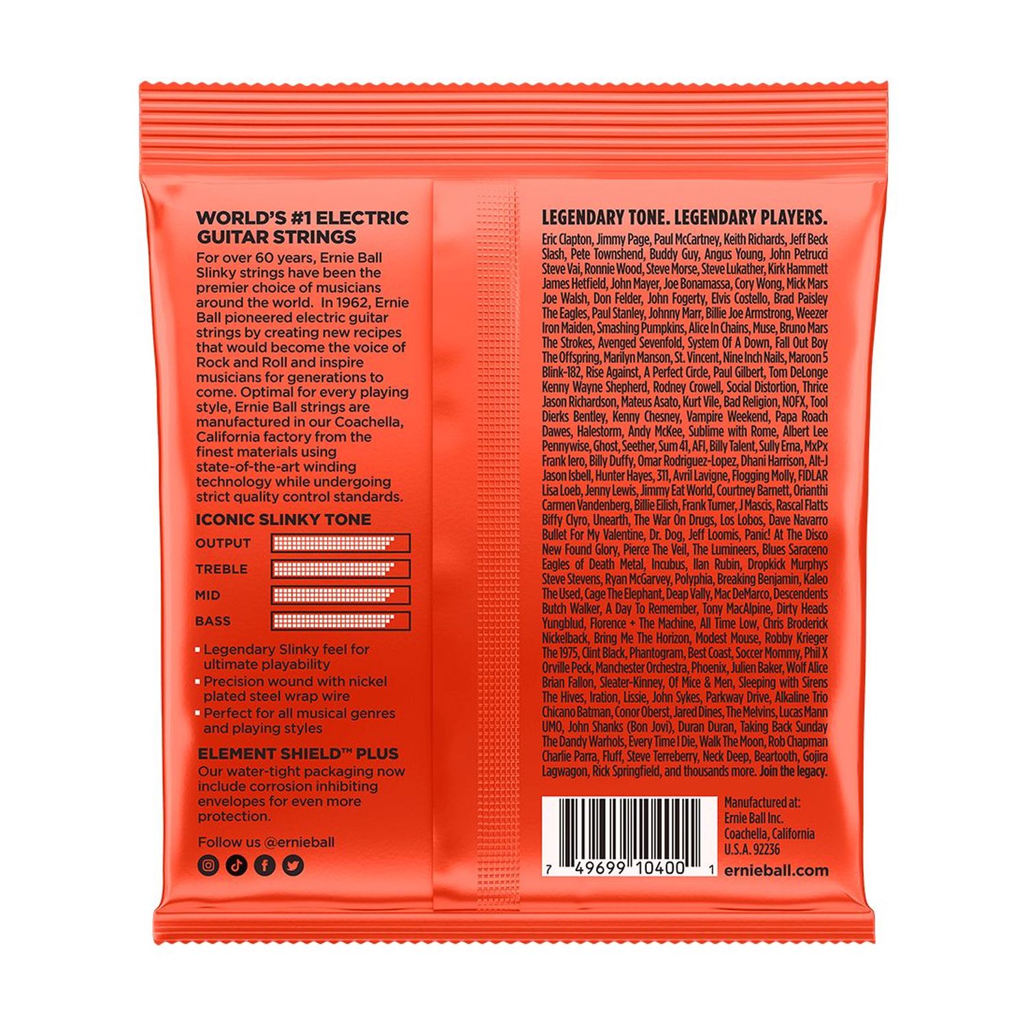 Set 7 cuerdas para guitarra eléctrica Ernie Ball 10-62 Skinny Top Heavy Bottom Slinky String P02615 foto 2
