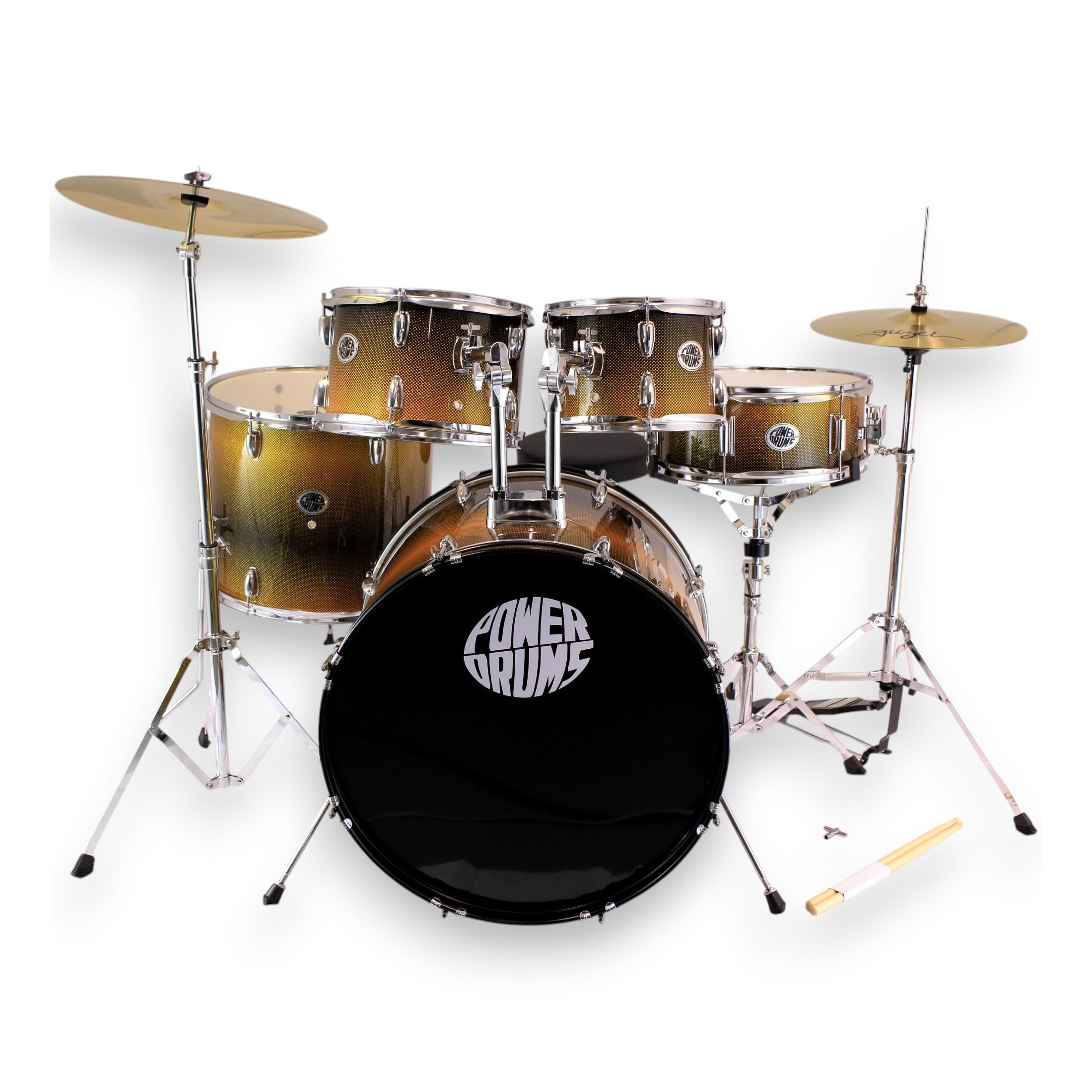 Set de batería acústica PowerDrums CPJ-5 FKY - Yellow foto 2