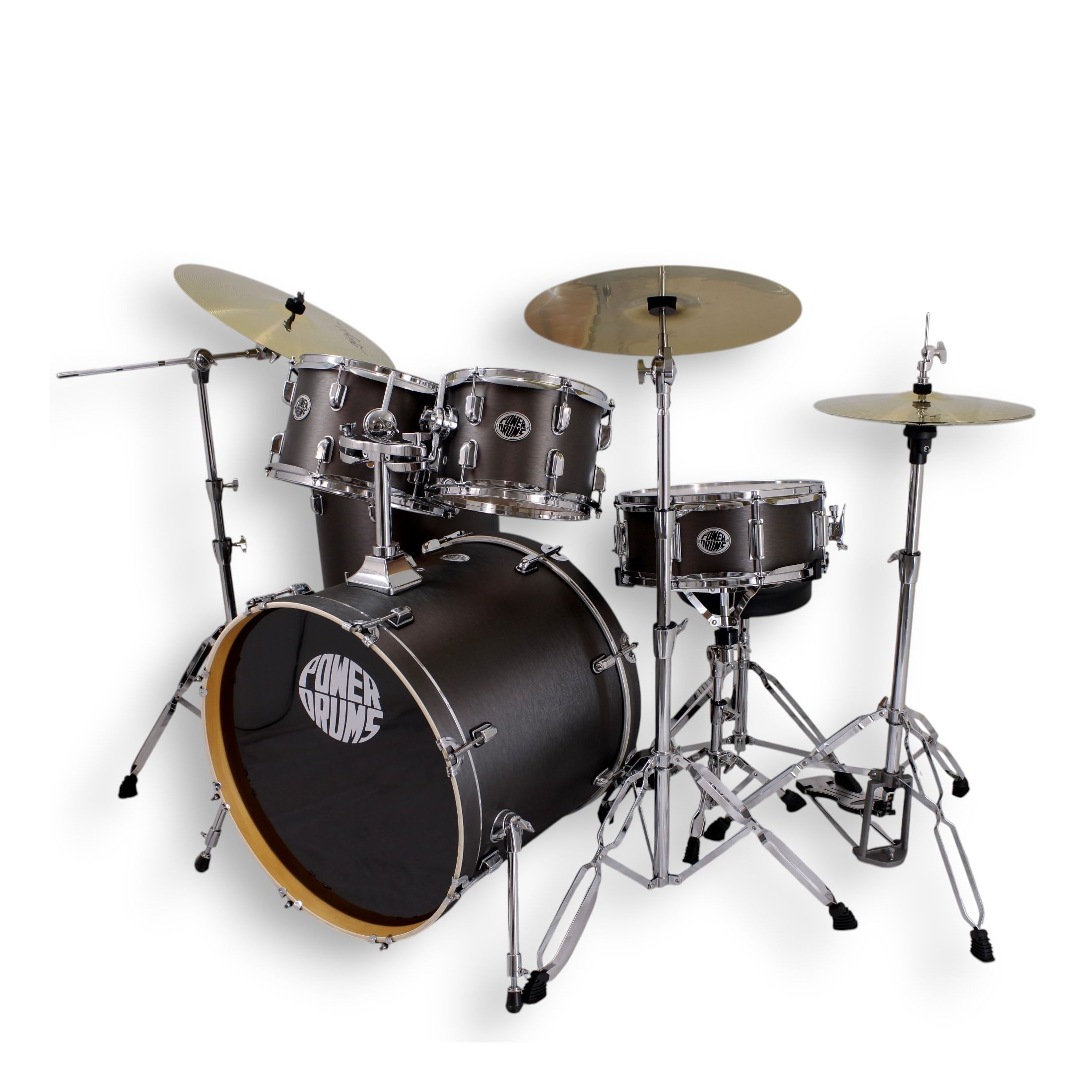Set de batería acústica PowerDrums JJ-5 BKM con platillos Guzel foto 5