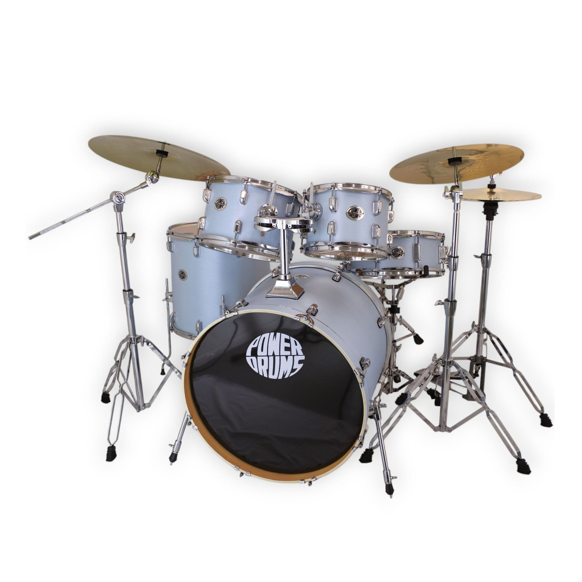 Set de batería acústica PowerDrums JJ-5 BLM con platillos Guzel foto 4