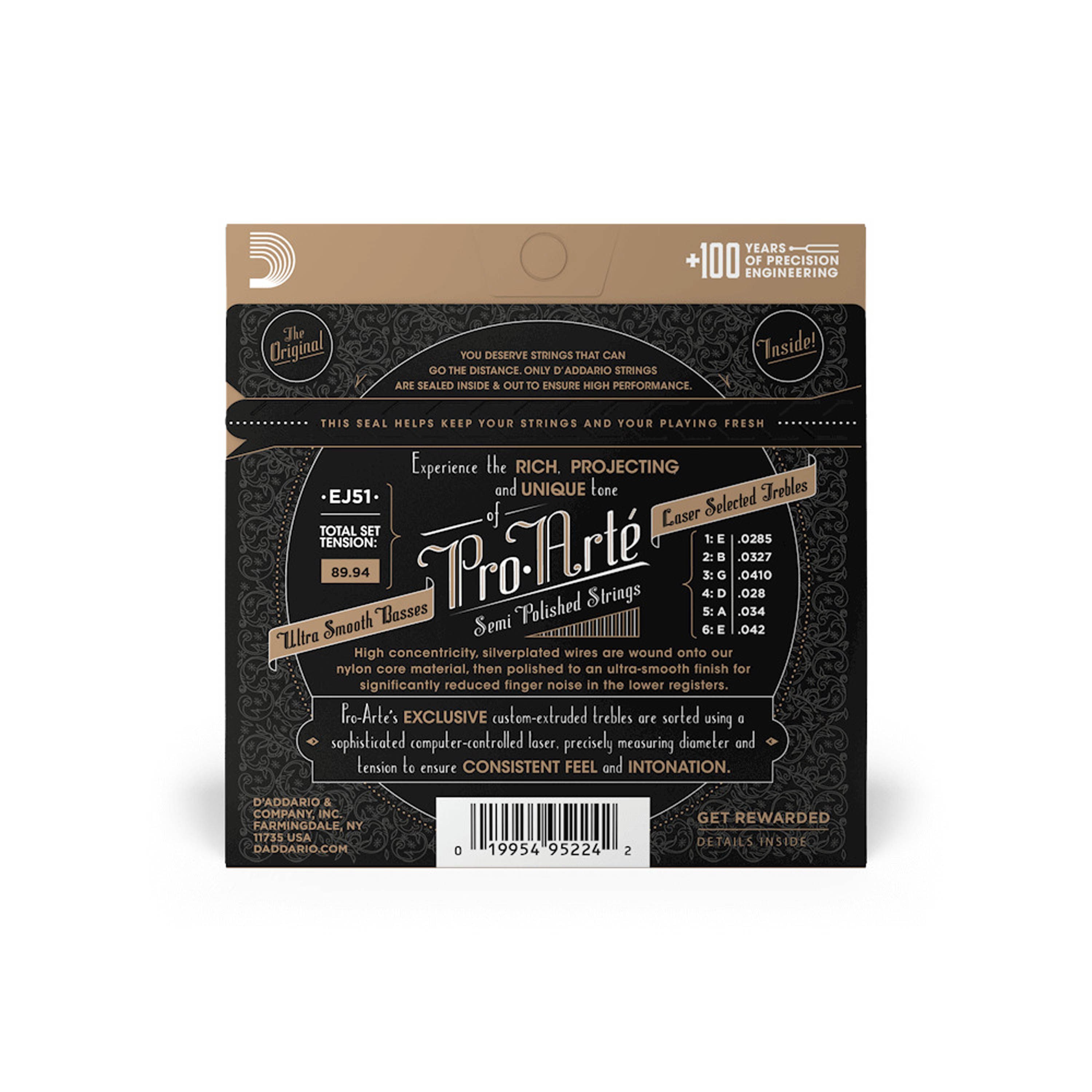 Set de cuerdas Clásicas D'addario EJ51 Pro Arté Polished Basses - tensión alta foto 3