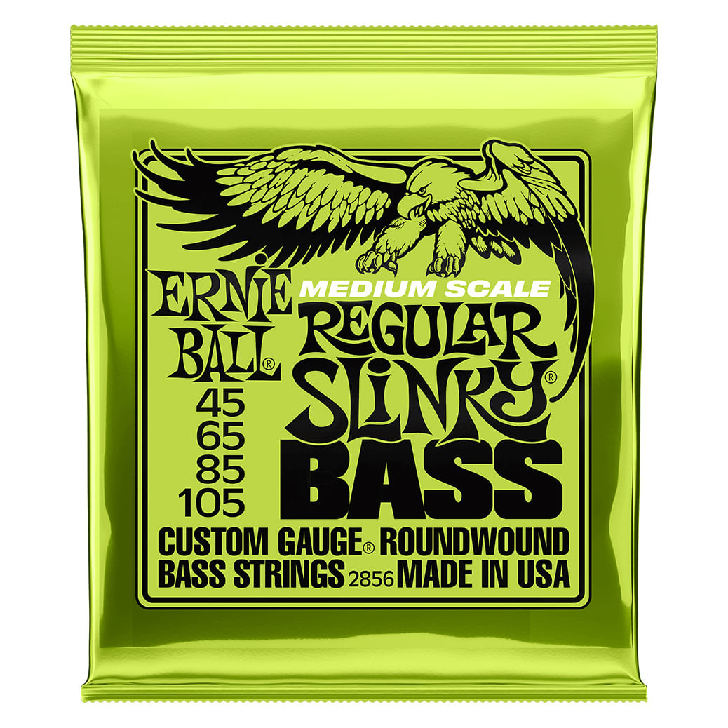 Set de cuerdas de bajo eléctrico Ernie Bail Regular Slinky Wound Medium Scale P02856