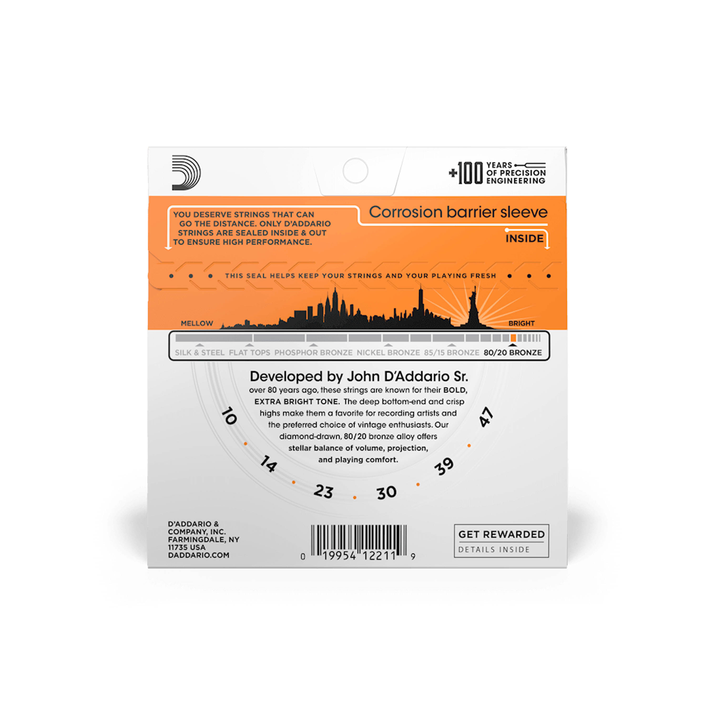 Set de cuerdas de Bronce D'addario EJ10 Extra Light foto 3