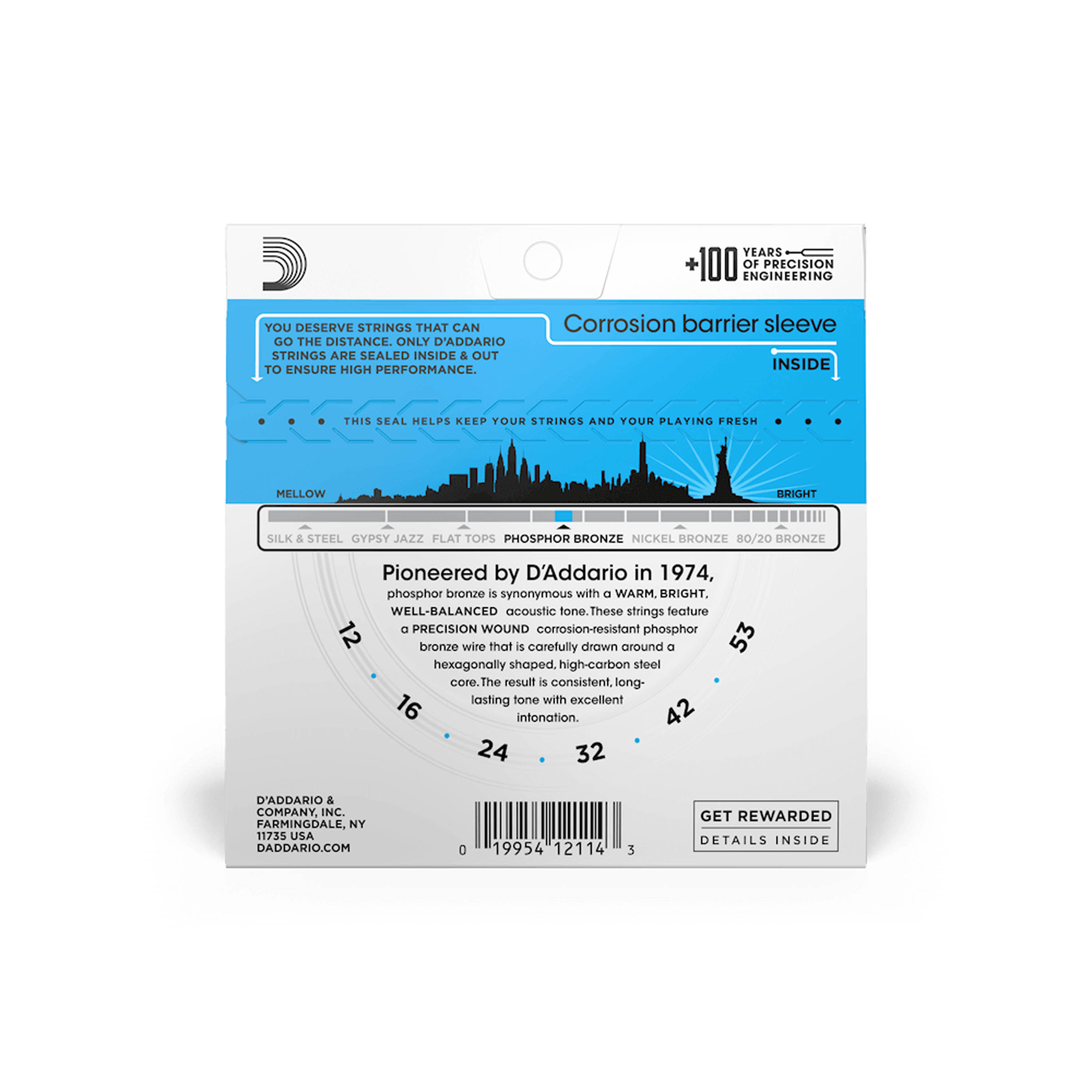 Set de cuerdas de Phosphor Bronze D'addario EJ16 Light foto 3