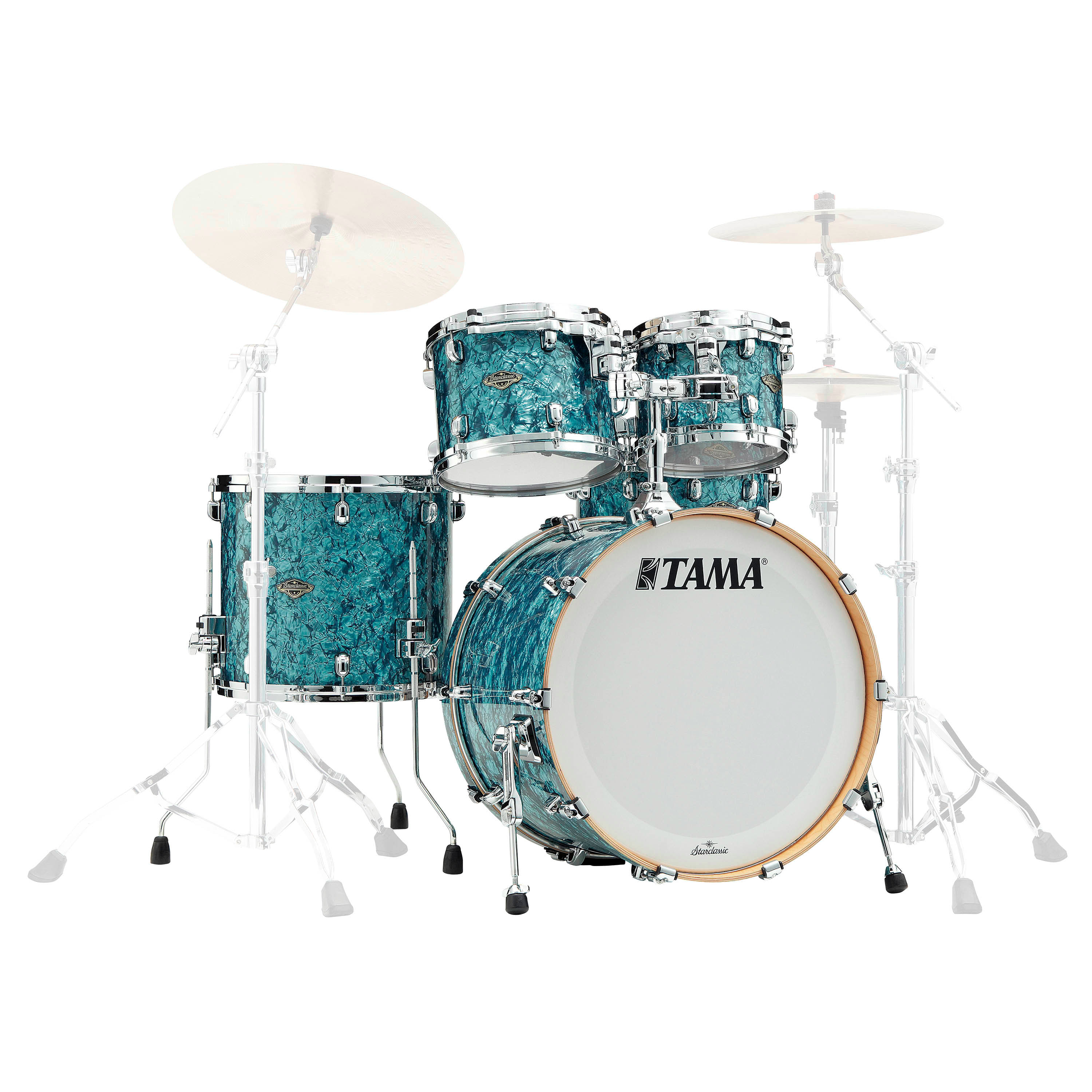 Shell Pack Tama Starclassic Walnut Birch WBR42S 22" 4 piezas- Turquoise Pearl