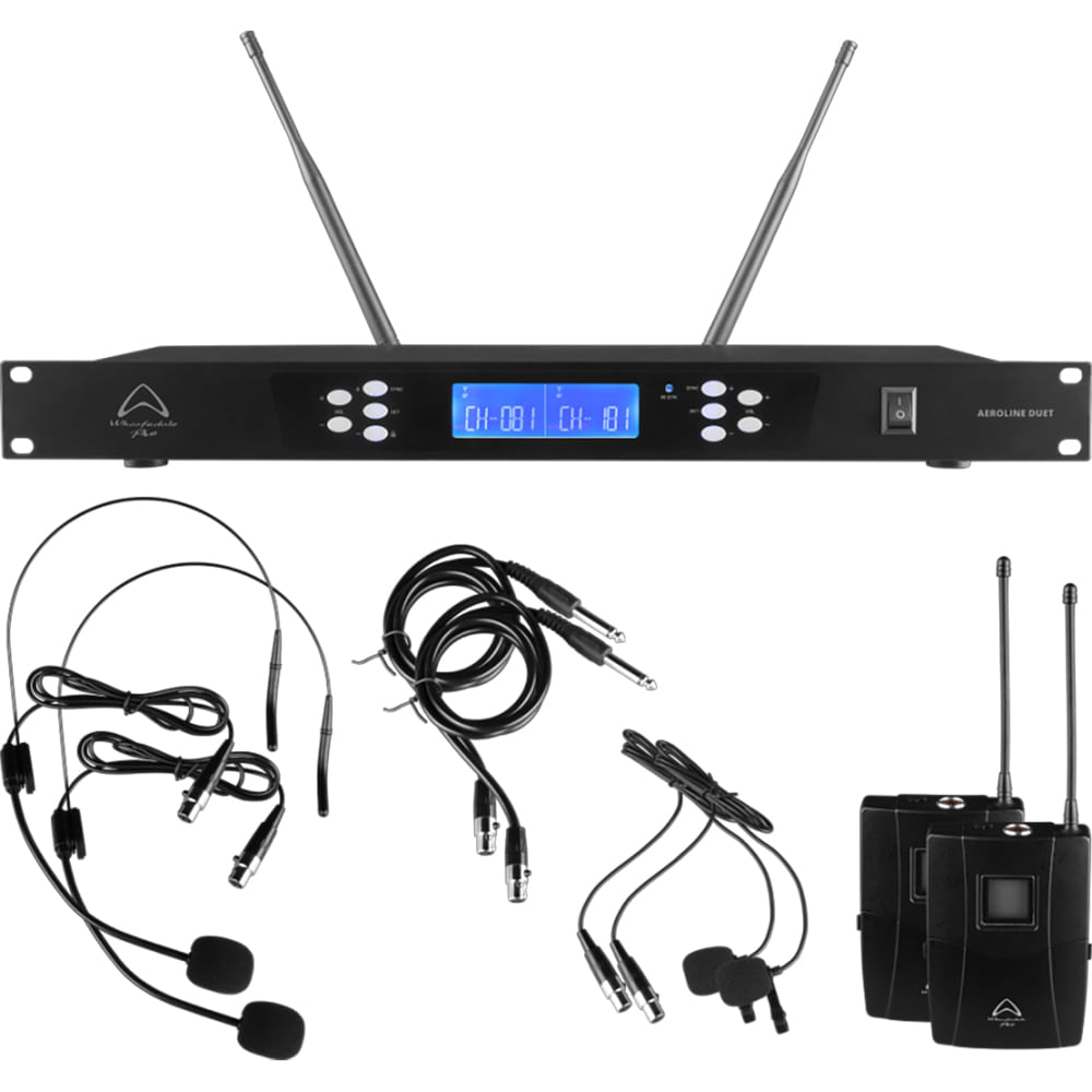 Sistema Inalambrico Wharfedale Aeroline Duet B 863-865 MHz - Cintillo y Solapa